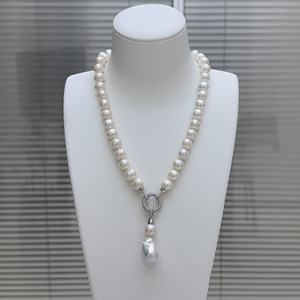 بيع بالجملة مجوهرات اللؤلؤ الناعم مثقف لؤلؤ المياه العذبة قلادة قلادة ضيقة 18 بوصة حبلا للنساء - Product Image 3