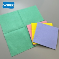 WIPEX Lingettes non tissées aiguilletées 30% Viscose 70% Polyester 40x40cm Multicolores pour le nettoyage domestique, durables et unies