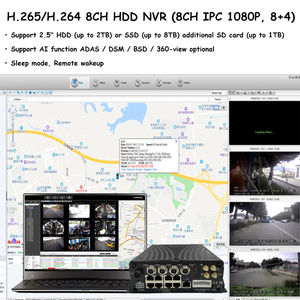 Sistema DVR Híbrido AI 8CH com GPS 4G e ADAS/DSM, Gravação H.265 e Visualização Remota para Caminhões, Ônibus e Veículos Comerciais - Product Image 4