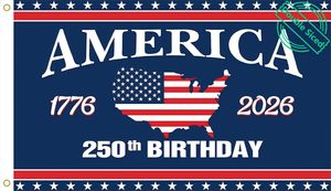 アメリカ250周年記念旗 両面印刷 3x5フィート アメリカ地図 1776-2026 250年記念 誕生日祝い 愛国装飾 バナー旗 屋外用 - Product Image 2
