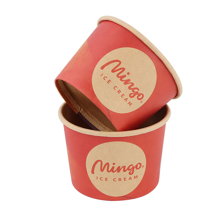 Personalize Custom Biodegrada Disposable Ice Cream Cup Bowl With Printed Logo