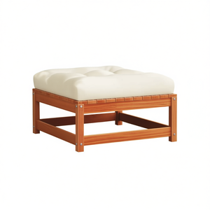 Repose-pieds de patio en bois de pin massif, 27,6 pouces, meubles d'extérieur rembourrés, design rustique et moderne - Product Image 1