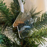 Ornements de sapin de Noël personnalisés, miroir acrylique, décorations suspendues de Noël découpées au laser