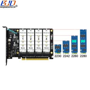5,0 PCI-E 16x на 4 порта <span class=keywords><strong>M</strong></span>.2 NGFF <span class=keywords><strong>M</strong></span>-Key 2280 NVME SSD конвертер карты GEN5 512 Гбит/с MB поддерживает бифуркцию PCIe X4x4x4x4 - Product Image 5