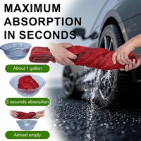 Serviette de nettoyage de voiture en microfibre professionnelle, ultra absorbante, sans rayures, séchage rapide, double face torsadée, rouge, 60x90, serviette en microfibre