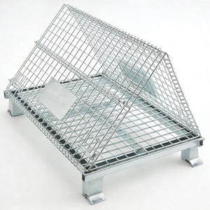 Gabbia di Stoccaggio Industriale in Acciaio Resistente Impilabile Capacità 500kg 1000x800x840mm Zincata per Magazzino e Pallet - Product Image 5