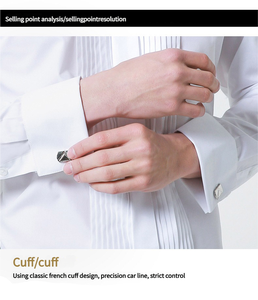 Camicie da uomo con collo ad ala con polsino francese senza smoking da <span class=keywords><strong>stiro</strong></span> per spettacoli di matrimoni e banchetti primaverili - Product Image 3