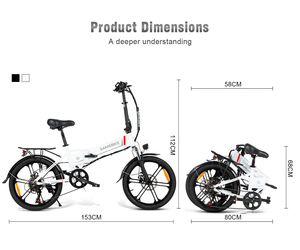 สำหรับมอเตอร์ <span class=keywords><strong>SAMEBIKE</strong></span> <span class=keywords><strong>350W</strong></span> แบตเตอรี่ในตัว 48V/10.4Ah จักรยานไฟฟ้าพับได้พร้อมระบบขับเคลื่อนไฟฟ้า PAS และคุณสมบัติหลังการขาย - Product Image 6