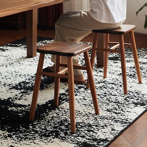 Tabouret de vanité <span class=keywords><strong>carré</strong></span> portable contemporain avec pieds effilés pour chambre à coucher, hôtel et appartement - Product Image 3