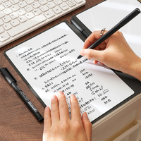 Tableau blanc effaçable pour ordinateur portable A5 écologique avec stylo, couverture en cuir, bloc-notes et tableau d'écriture, tableau blanc pliable