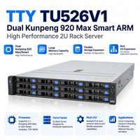 Serveur Rack 2U TTY TU526V1 Dual Kunpeng 920 Max Smart ARM Haute Performance pour le Calcul Cloud, l'Inferencement IA et la Sécurité Réseau