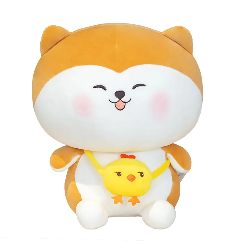 Adorable Super Soft Cartoon Girl Gift Play Mate Shiba Inu Haski Stuffed Dog Toys