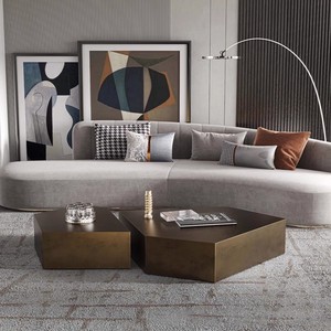 Tavolino <span class=keywords><strong>da</strong></span> Caffè in Acciaio Inossidabile con Cassetti, Design Moderno e Lussuoso per Arredamento Minimalista Industriale del Soggiorno - Product Image 2