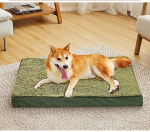 Umwelt freundliches ortho pä disches Hunde bett Klassische und modische rechteckige Schaumstoff-Haustier kisten matratze mit Samt bezug - Product Image 6