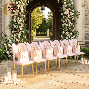 Chaise de banquet moderne en acier inoxydable et velours pour réceptions d'événements et banquets de mariage commerciaux - Product Image 4