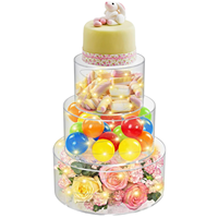 Transparenter Runder Quadratischer Kuchenständer 4-stufiger Befüllbarer Acryl-Kuchentrenner Geburtstag Hochzeit Dessert-Display Kuchen-Dekorationszubehör