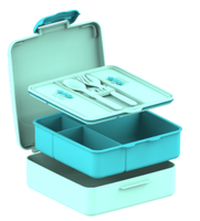 Boîte à lunch pour enfants en silicone sans BPA, 4 compartiments, compatible micro-ondes, écologique, avec compartiment à sauce, pour l'école