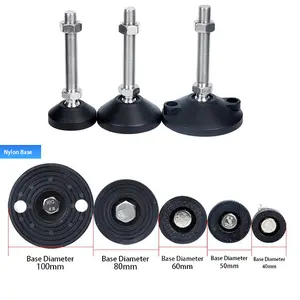 Universal Adjustable Feet M8 Swivel Leveling Foot Stainless Steel 304 Furniture Legs With Nylon Base Dia 50mm