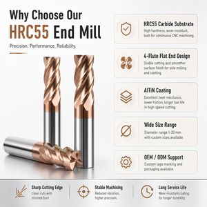 Carbide End Milling Cutter Titanium Alloy 3 8 12 16mm Tungsten Steel Milling Cutter 4 Edges Router <strong>Bit</strong> CNC Milling <strong>Tools</strong> - Product Image 3