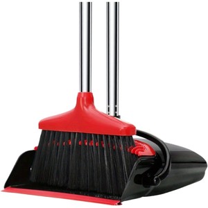 Juego de Escoba y Recogedor de Acero Moderno <span class=keywords><strong>MR</strong></span>.SIGA, Escoba de PET con Mango Largo Ajustable, Ligero, Combinación Vertical para Limpieza de Pisos y Vestíbulos del Hogar - Product Image 4