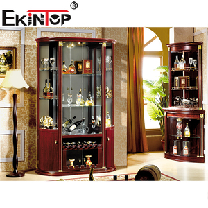 Ekintop luxury modern living room furniture display glass home wine bar cabinet