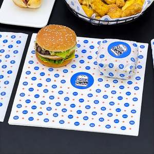 Food Grade Compostable Greaseproof <b>Paper</b> Custom Logo Printing for Hamburger Fried Chicken Biodegradable Food <b>Wrapping</b> Pad <b>Paper</b> - Product Image 2