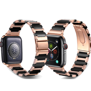 Bracelet de montre en céramique en acier inoxydable pour <span class=keywords><strong>Apple</strong></span> <span class=keywords><strong>Watch</strong></span> Band Series 7 6 <span class=keywords><strong>5</strong></span> 4 3 2 1iWatch 38 40 42 44mm Style croisé Bracelet de poignet - Product Image 5
