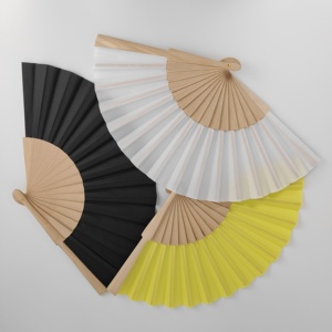 พัดมือแฟนงานแต่งงานแบบกำหนดเองแฟนๆชาวญี่ปุ่น23ซม. กรอบไม้ผ้าสำหรับสั่งซื้อจำนวนมากของขวัญส่งเสริมการขาย - Product Image 6