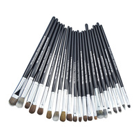 Pinceaux de maquillage en poils de poney série S de Cangzhou avec manche en bois ; Pinceau de blending pour fard à paupières n° 15 ; Pinceau de contour pour sourcils n° 13 ; Ensemble complet pour les yeux