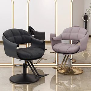 Chaise de barbier moderne à succès, chaise de salon de coiffure en acier inoxydable doré, chaise de permanente, tabouret de coupe pour coiffeur, salon de spa - Product Image 5