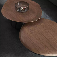 Table basse moderne Wabi-sabi en bois massif multicouche, style nordique artistique, pour salon, aucun assemblage requis