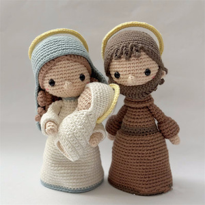 <span class=keywords><strong>Crochet</strong></span> Nativité Ensemble Amigurumi Main En Peluche Nativité Scène <span class=keywords><strong>De</strong></span> Noël Poupées Mary Joseph Bébé Jésus Poupée - Product Image 4