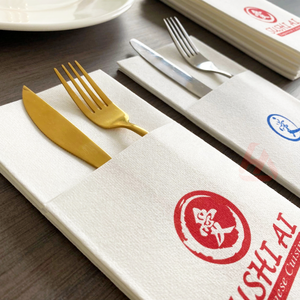 Chất Lượng Cao Airlaid Khăn Ăn Biểu Tượng Tùy Chỉnh Pocket Khăn Ăn Khăn Ăn Khăn Giấy Ăn Tối In - Product Image 6