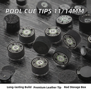 LKY 11mm 14mm Schwarze Klare Leder-Carambol-Billard-Queuespitzen - Product Image 2