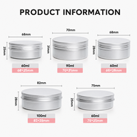 Boîte cosmétique ronde en aluminium en gros avec couvercle à vis pour baume à lèvres, crème et beurre corporel
