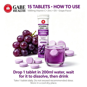 Tabletas Efervescentes de Vitamina C, Zinc y D3 al por Mayor, 100 mg, Refuerzo Inmunológico, Antioxidante, Colágeno, Salud Ósea, Sabor Naranja, OEM - Product Image 1
