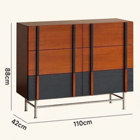 Buffet de style nordique japonais, meuble de rangement mural en bois massif de style ancien pour salon de villa