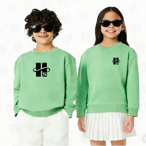 Wholesale Custom Embroidered Kids Basic Jumper French Terry Loose Fit Heavyweight Cotton Fleece Children Crewneck Sweatshirt - Product Image 2