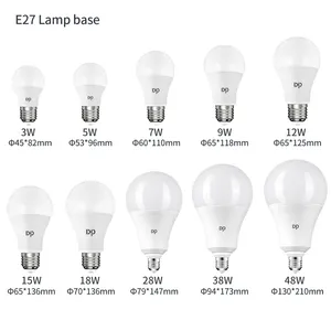 Commercio all'ingrosso 3W 5W 7W 9W 12W 15W 18W 28W 38W 48W LED B22 lampadina Led E27 luce elettrica casa lampadine a LED