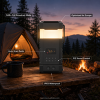 Radio d'urgence solaire à manivelle DF-585, double haut-parleur, lampe de tente, batterie externe 5000 mAh, radio de survie pour le camping en plein air