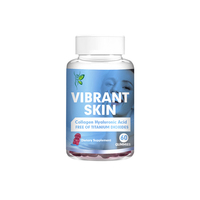 Gummies pour la peau vibrantes personnalisées OEM avec collagène pour une peau saine, améliorent le système immunitaire, complément alimentaire beauté, bonbons gummies