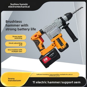 Taladro percutor sin escobillas de iones de litio, martillo eléctrico recargable y herramienta inalámbrica de mano de doble uso (taladro y cincel), sin escobillas, de litio - Product Image 4