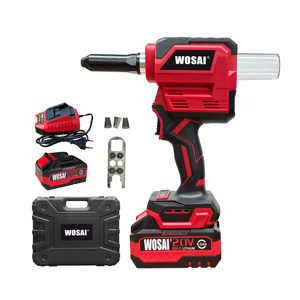 Wosai 20V Lithium <b>Battery</b> Cordless Riveting <b>Gun</b> Long Stroke Brushless 27mm DIY Industrial 2000kg Pulling Force WS0064 - Product Image 1