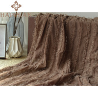 Tissu en mousseline rayé à volants HAPPEAK, tissu transparent à fils coupés pour robe de soirée femme