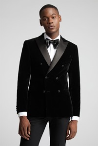 <span class=keywords><strong>Veste</strong></span> de smoking formelle d'<span class=keywords><strong>hiver</strong></span> pour homme, en velours noir rétro, double boutonnage, col en V, grande taille, pour marié, avec fermeture éclair, respirante - Product Image 2