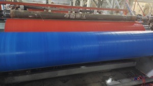 Bâche en polyéthylène Million Poly, bleue et orange, imperméable, robuste, en rouleau, usage polyvalent, pour <span class=keywords><strong>couverture</strong></span> extérieure et toiture, bâche en PE enduite - Product Image 4