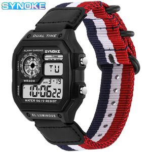 Reloj Deportivo Digital con Pantalla LED, Resistente al Agua, con Caja de Plástico y Cristal Cuadrado, Alarma, <span class=keywords><strong>Cronómetro</strong></span>, para Hombre, Venta al Por Mayor - Product Image 4