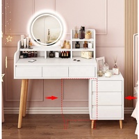 Meubles de chambre à coucher, coiffeuse de maquillage, ensemble de coiffeuse moderne et Simple avec miroir éclairé
