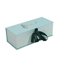 Boîte d'emballage personnalisée de luxe pour extensions de cheveux avec insert en satin de soie, couvercle magnétique et logo de la marque