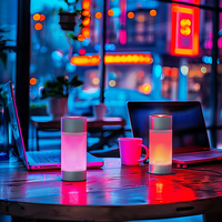 Lampe de restaurant à couleur changeante, éclairage d'ambiance sans fil pour les soirées karaoké et les bars, signal d'appel du serveur, rechargeable